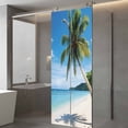 thumbnail image 3 of Beach Palm Tree Window Privacy Film Summer Ocean Blue Sky Tropical Island Decorative Glass Window Film UV Blocking Static Cling Non-Adhesive Sticker Covering for Home Door 29.5 x 78.7 inches, 3 of 7