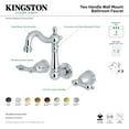 thumbnail image 2 of Kingston Brass  Heritage Two-Handle 3-Hole Wall Mount Bathroom Faucet Matte Black Matte, 2 of 5
