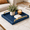 Blue-17" x 12" x 2.5", variant on Blue 20" x 20" x 3" Square Decorative Serving Tray with Handles for Home Decor