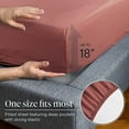 thumbnail image 6 of Luxclub Twin Cooling Sheets Set, Soft Microfiber Bed Sheet with Deep Pockets and Wrinkle Resistant Fabric, Salmon Pink, 4 Piece, 6 of 8