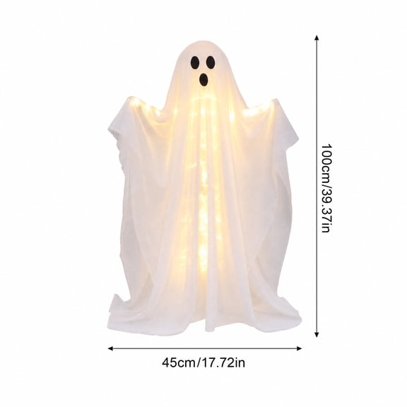 Halloween decorations ghost with hat hanging decoration sign Halloween spooky witch hat decor Halloween outdoor yard tree lawn setup