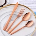 thumbnail image 6 of XTEILC Silverware Set Flatware Set Stainless Steel Dinnerware Set 24-Piece Cutlery Set, Service for 6, Rose Gold, 6 of 8