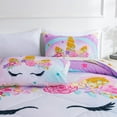 thumbnail image 5 of NTBED Unicorn Twin Comforter Set 5 Pieces Kids Bedding Sets for Girls Star Rainbow Bed in a Bag Blue Purple, 5 of 6