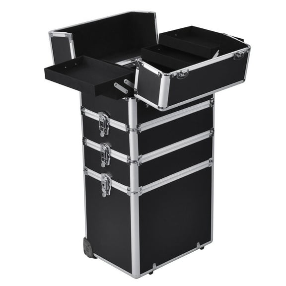 SalonMore 4 in 1 Professional Rolling Makeup Train Case with 2 Wheels