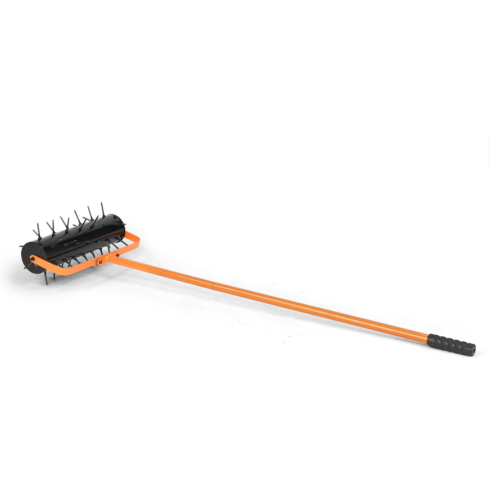 17-Inch Rolling Lawn Aerator with 2-Inch Steel Spikes, Heavy-Duty Galvanized Steel Frame, 48-Inch Ergonomic Handle, Universal for Clay/Sandy/Dense Soil, Garden Lawn Aeration Tool