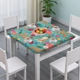 thumbnail image 3 of BoxerDog and Pioneer Flower Square Fitted Tablecloth with Elastic Edge,Square Table Cover,Washable Elastic Table Cover for Home Kitchen Party Decor 34"x34", 3 of 6