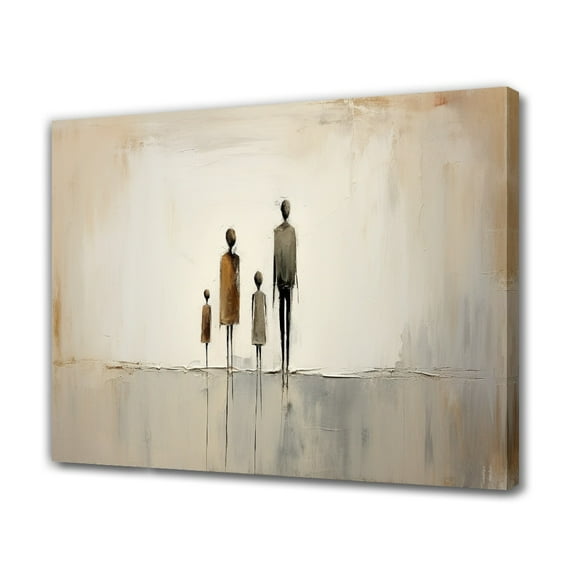Abstract Art Modern Decorative Painting A Couple With Two Children Framed Canvas Poster Bedroom Decor Sports Landscape Office Room Decor Gift,Frame-style,08x12inch(20x30cm)
