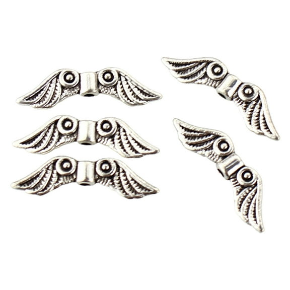 50 Pcs Angel Wing Spacer Metal Charm Beads for DIY Bracelets Necklace Jewellery