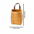 thumbnail image 4 of Hanging Wicker Basket Hand Woven Wood Storage Basket Portable Wall Hanging Flower Basket Organizer Vegetable Rattan Box Home Decoration HeightWooden woven wall basket, 4 of 10