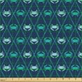 thumbnail image 2 of Ambesonne Crab Fabric by the Yard Upholstery, Aqua Tone Argyle Marine Animal, 3 Yards, Night Blue and Seafoam, 2 of 5
