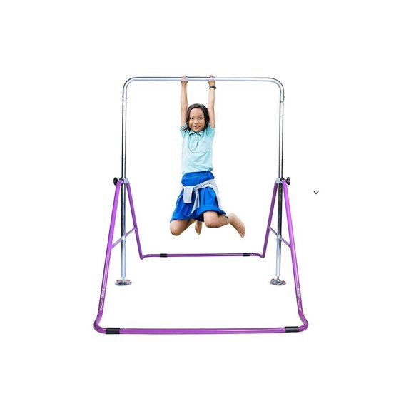Expandable Kids Gymnastics Horizontal Bar Set - 3 in 1 Kip Training Jungle Gym - Fun and Safe Children's Gym Equipment