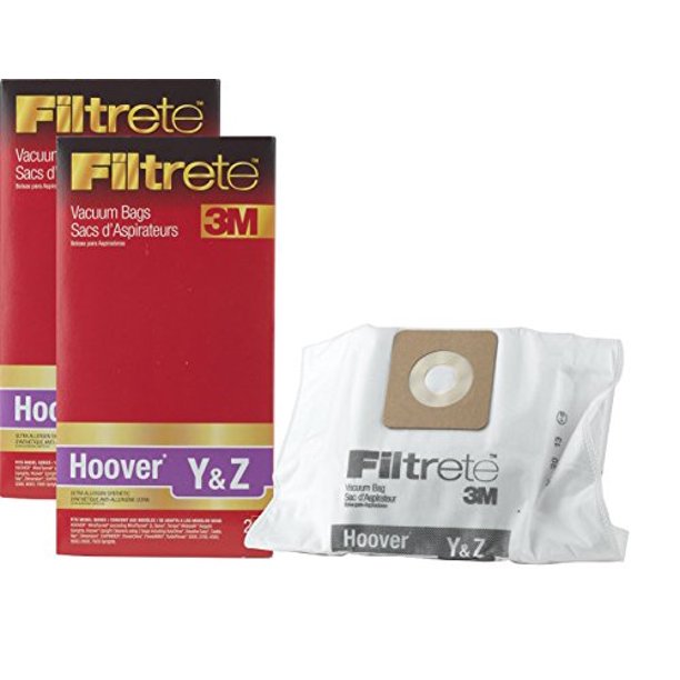 3M Filtrete Hoover Type Y and Type Z Cloth Vacuum Bags, 4 Pack