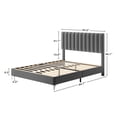 thumbnail image 4 of Bingirl Queen Size Velvet Upholstered Bed Frame with Headboard - 11 Inch Platform, No Box Spring Needed, Modern Design, Easy Assembly in Grey, 4 of 8