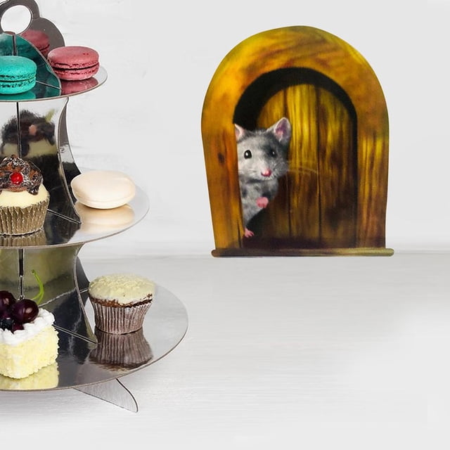 Calcomanía de pared Jadeshay con agujero de ratón Decoración para él hogar y la cocina