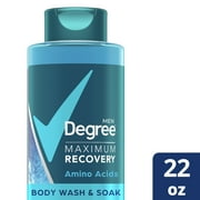 Degree Men Maximum Recovery Body Wash & Soak For Post-Workout Recovery Skincare Routine Cool Rush + Epsom Salt + Electrolytes Bath and Body Product 22 oz