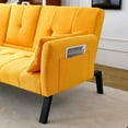 thumbnail image 5 of Aukfa 70" Convertible Futon Sofa Bed for Home Office, Linen Loveseat with Cup Holder, Yellow, 5 of 11