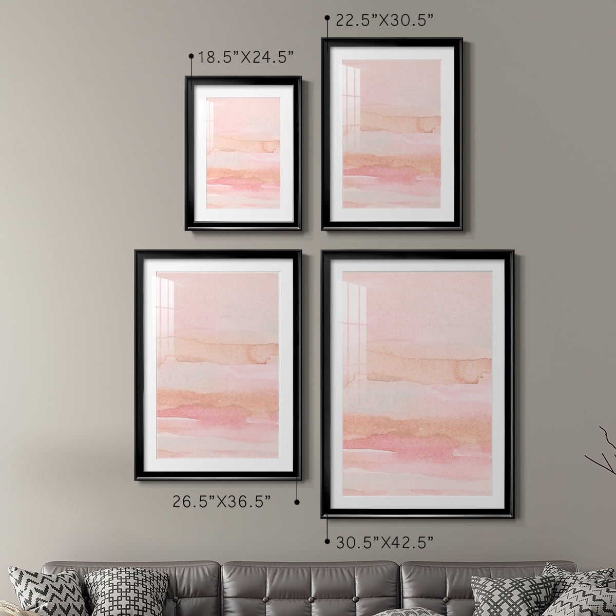 Wexford Home Rose Fade I Premium Framed Print, 30.5" x 42.5" - Ready to Hang, Black (Set of 2)
