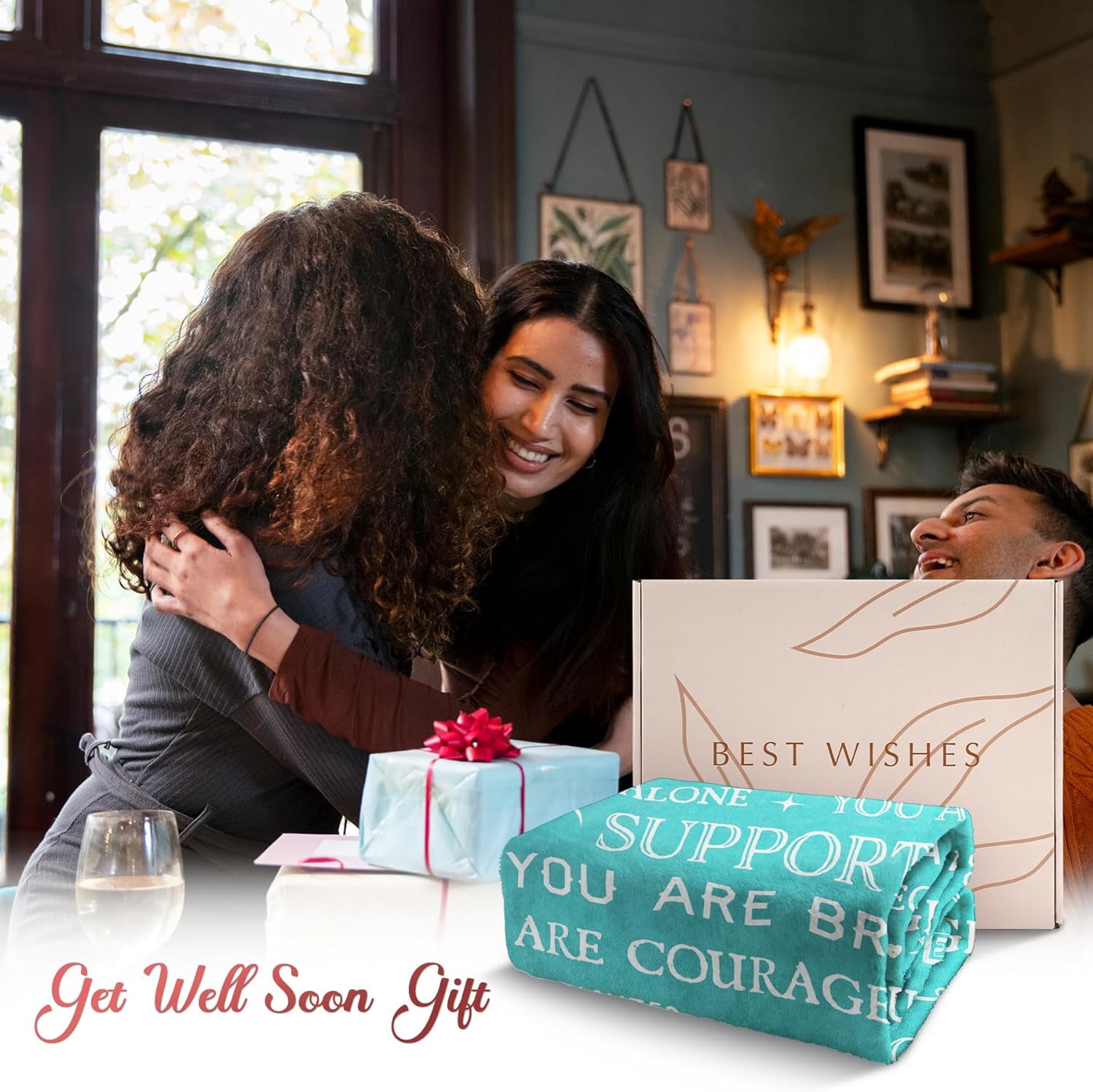 Gifts for Women or Men - Get Well Soon Blanket, Feel Better After Surgery Gifts for Sick Women, Thinking of You Gifts, Inspirational Gifts Blanket for Friend Sister, Sympathy Gifts for Her