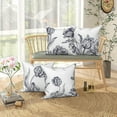 thumbnail image 5 of Pbobriich Black White Throw Pillow Cover 16x16 Set of 4 Minimalist Flower Linen Cushion Cover for Sofa Couch, 5 of 5