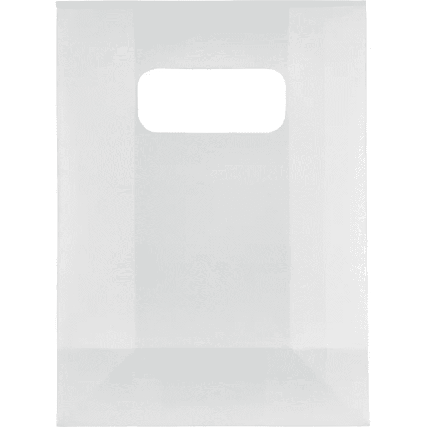 JAM Paper Mini Frosted Lunch Bag, 3 x 4 x 1.5, Clear, 1/Pack
