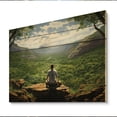 thumbnail image 2 of Designart "Sacred Moments in Green Yoga" Yoga Print on Natural Pine Wood, 2 of 5