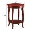 thumbnail image 4 of Hassch 18" Round Wooden Side Table with Open Shelf, Modern Red Accent End Desk for Small Space, Living Room, Bedroom, 4 of 8