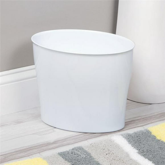 Interdesign 6564272 10 x 6.75 x 11.5 in. Nuvo Oval Trash Can&#44; White