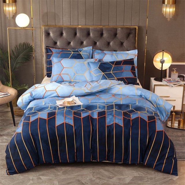 3pcs Colorful Striped Print Reversible Print Duvet Cover King Queen Bedding Set Geometry Quilt Cover Polyester Comforter Cover
