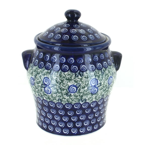 Blue Rose Polish Pottery Seaside Swirl Large Canister