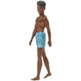 thumbnail image 3 of Barbie Ken Beach Doll with Black Hair Dressed in Blue Tropical Swim Trunks, 3 of 6