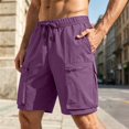 thumbnail image 2 of RFQWOVSR Mens Shorts Lightweight Loose Fit Cargo Shorts Athletic Casual 5 Inch Inseam Utility Pocket Outdoor Shorts XL, 2 of 5