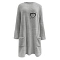 thumbnail image 2 of Womens Winter Coat Loose Wool Jacket Long Sleeved Jumper With Pockets, 2 of 5