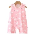 thumbnail image 4 of Xyant Baby Girl's Clothing 0 3 6 9 12 18 24 Months Baby Boy Summer Romper Dinosaur Sleeveless Onesie Jumpsuit Outfit (Pink,6-12 Months), 4 of 4