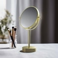 thumbnail image 2 of Kibi USA Circular Free Standing Magnifying Make Up Mirror Brushed Gold, 2 of 2