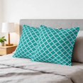 thumbnail image 6 of Pillow Covers 18x18 Set of 2, Teal Morocco Square Throw Pillow Covers for Couch/Sofa/Living Room, Ethnic Boho Minimalist Abstract Geometric Decorative Soft Pillowcases for Couch Throw Pillows, 6 of 9