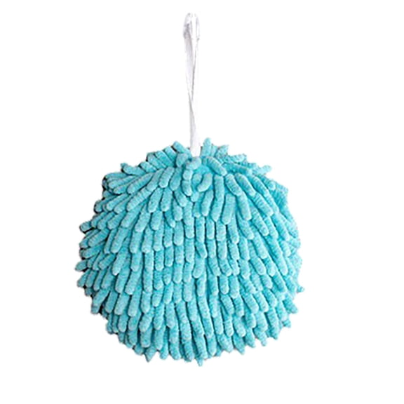 Fluffy Ball Hand Towel, Chenille Ball Towels for Bathroom, Soft Microfiber Puff Quick Dry Cloth with Hanging Loop, Super Absorbent Ball Plush Sponge for Kitchen & Shower, 6.29 inch