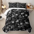 thumbnail image 2 of Homewish Gray Futuristic Cubes Twin Quilt Set,Contemporary Art Twin Coverlet Set,2-Piece, 2 of 7