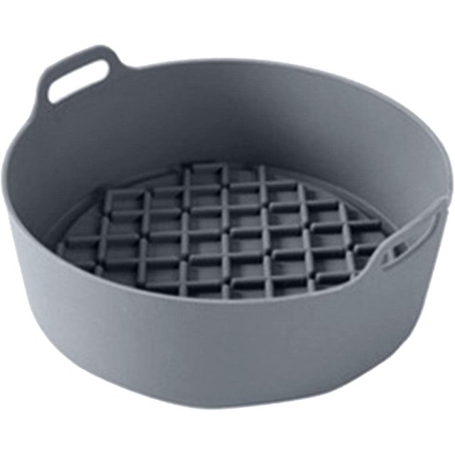 Olla de silicona para freidora de aire, antiadherente, bandeja para hornear redonda JFHHH pequeña