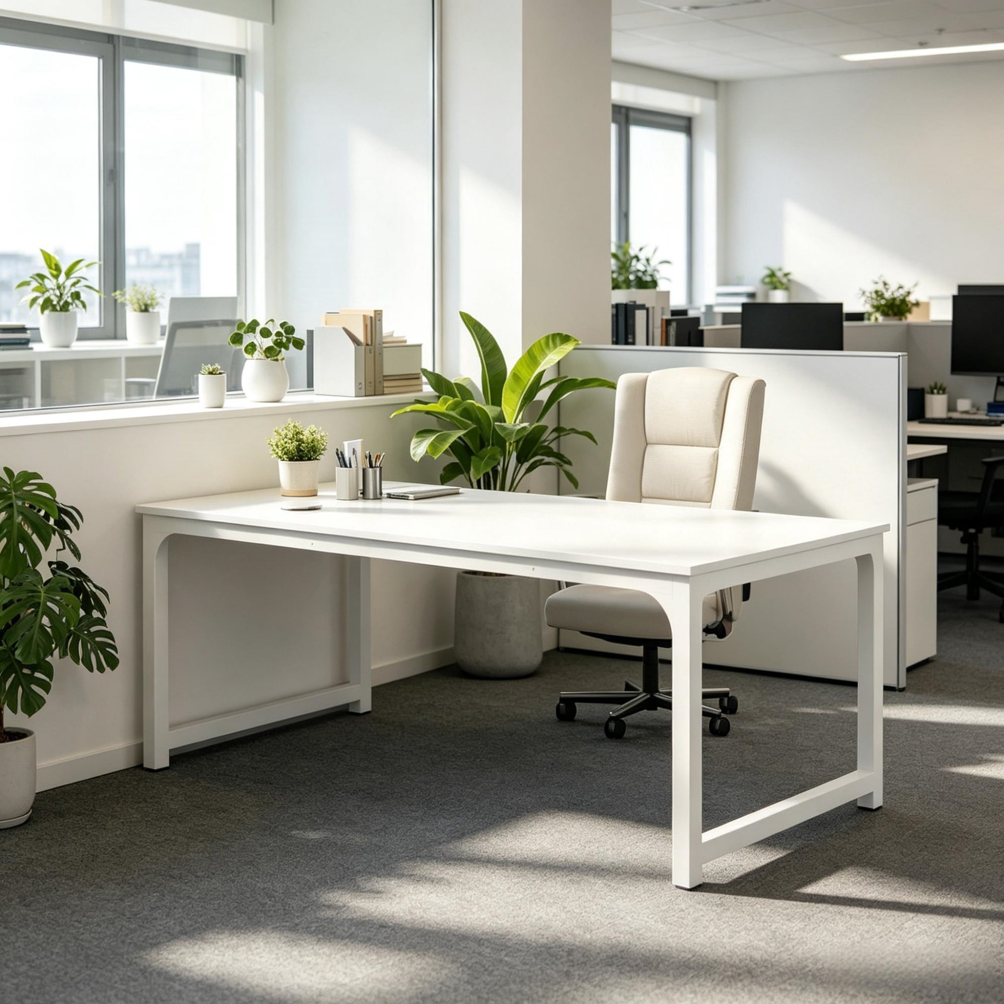 Office Desk, 62.99 in x 31.49 in Conference Table, Seats 6