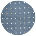 thumbnail image 2 of SAFAVIEH Calico Mattie Dot-Print Polyester Shag Area Rug, Blue/Ivory, 5'3" x 5'3" Round, 2 of 11