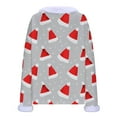thumbnail image 7 of JTZGDY 3D Novelty Christmas Tops for Women Winter Warm Fuzzy Trim V Neck Long Sleeev Santa Claus/Xmas Tree Pattern Printed Pullover T-Shirts Trendy Oversized Tunic Blouse Multicolor#15 XL, 7 of 7