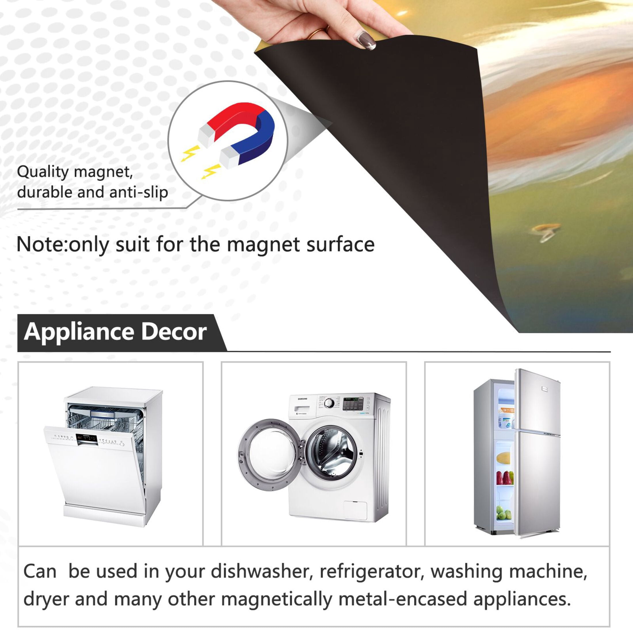 Dishwasher Magnetic Sticker 23x26 Inch Refrigerator Magnetic Sticker Washing Machine Magnetic Sticker Kitchen Panel Magnetic Sticker Home Decor Super Cute White Rabbit