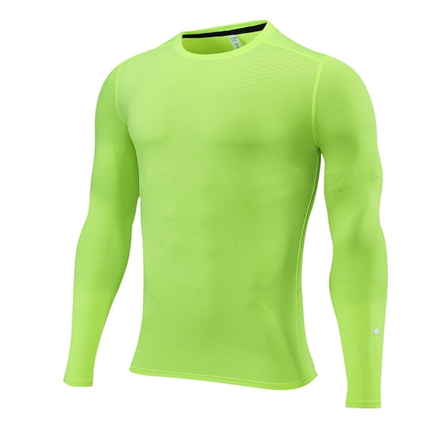 Playeras Básicas Algodon Hombre Camiseta De Manga Larga Ajustada Deportiva Para Correr Y Entrenar