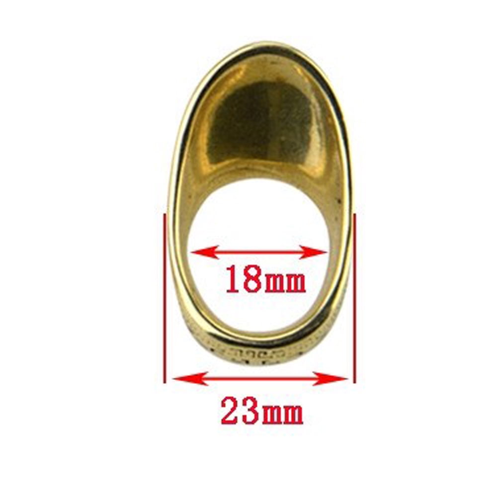 Anneau De Pouce En Laiton Avec Coussinet Cuir – Protection Pour Tir à L’Arc Mongol (Tailles 18 à 24 Mm)