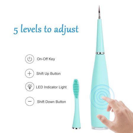 Kozecal Portable Electric Dental Calculus Plaque Remover Scaler Oral Care Tool for Home Travel Use, Electric Plaque Remover, Stains