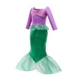 thumbnail image 5 of Girls Ariel Mermaid Tail Costume Dress Cosplay Party Princess Outfits, 5 of 7