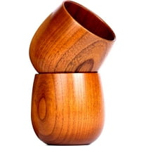 Handcrafted Wooden Bourbon Whiskey Glasses Set of 2 - Flavor-Enhancing Whiskey Drinking Glasses with Barrel-Inspired Design - Old Fashioned Bourbon Tumbler Cup - Birthday Gifts for Men, Women(2Pcs)