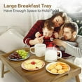 thumbnail image 6 of Utoplike Acacia Bed Tray Table for Eating, Large Breakfast Tray with Folding Legs, Wood Serving Trays for Laptop Working, 6 of 6