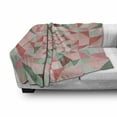 thumbnail image 3 of Retro Soft Flannel Fleece Throw Blanket, Unusual Art Composition of Geometrical Shapes Triangles Pastel Color Pattern, Cozy Plush for Indoor and Outdoor Use, 70" x 90", Green Pink Coral, by Ambesonne, 3 of 6