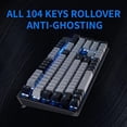thumbnail image 3 of LAICAIW GK715 Mechanical Gaming Keyboard 104 Keys, Kailh Box White Switch USB Pluggable Wired with Ice Blue Backlit, Anti-Ghosting Waterproof Gaming Keyboard for PC Mac, 3 of 7